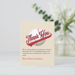 Remerciements Carte de remerciement pour Baby Shower de baseball