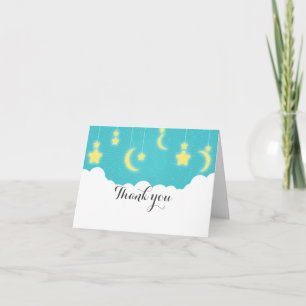 Remerciements Carte de remerciement pour Baby Shower Étoiles Lun
