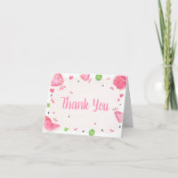 Carte de remerciement pour Baby Shower Fille Pastè