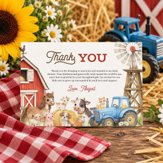 Remerciements Carte de remerciement pour baby shower Little Farm