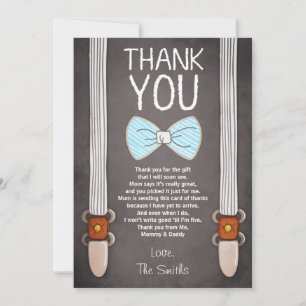 Remerciements Carte de remerciement pour Baby Shower Little Man