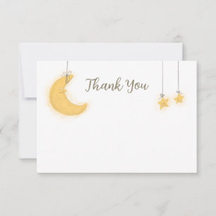 Remerciements Carte de remerciement pour Baby Shower Moon Stars