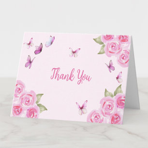 Remerciements Carte de remerciement pour Baby Shower Papillons R