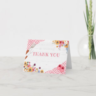 Remerciements Carte de remerciement pour Baby Shower Pink Barbeq