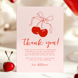 Remerciements Carte de remerciement pour Baby Shower Rose Cerise
