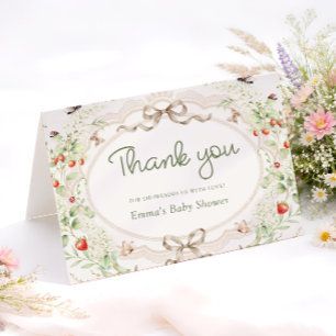 Remerciements Carte de remerciement pour Baby Shower rustique Ba