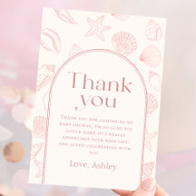Carte de remerciement pour Baby Shower sur le thèm