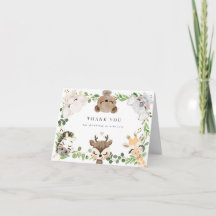 Carte de remerciement pour Baby Shower sur les Ani