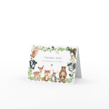 Carte de remerciement pour Baby Shower sur les Ani