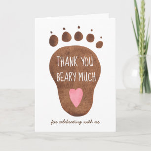 Remerciements Carte de remerciement pour Baby Shower Teddy Bear