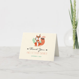 Remerciements Carte de remerciement pour Baby Shower Tribal Wood