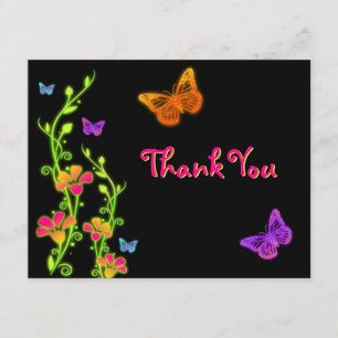 Remerciements Carte de remerciement pour Bat Mitzvah Neon Bright
