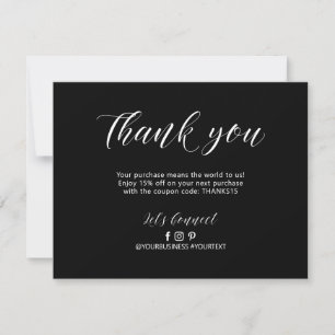 Remerciements Carte de remerciement pour entreprise de lettrage 