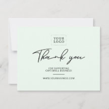 Carte de remerciement pour entreprise de lettrage