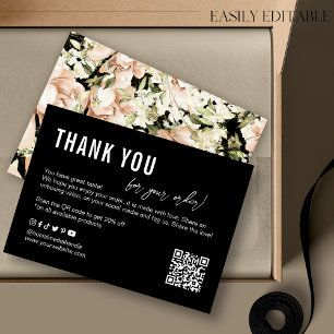 Remerciements Carte de remerciement pour entreprise florale