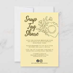 Remerciements Carte de remerciement pour entreprise Snap Tag Sha