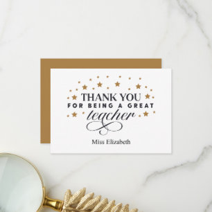 Remerciements Carte de remerciement pour être mon professeur