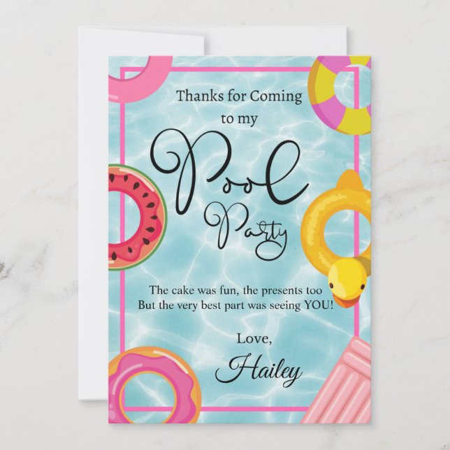 Remerciements Carte de remerciement pour fête d'anniversaire ave (Devant)