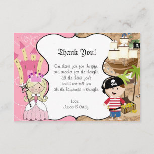 Remerciements Carte de remerciement pour fête de princesse blond