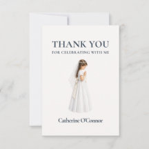 Carte de remerciement pour fille de première commu