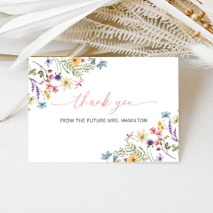 Remerciements Carte de remerciement pour jardin de fleurs sauvag