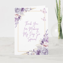 Carte de remerciement pour jardin de papillons
