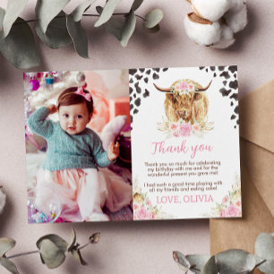 Remerciements Carte de remerciement pour la fête d'anniversaire 