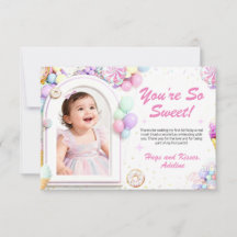 Carte de remerciement pour le premier anniversaire