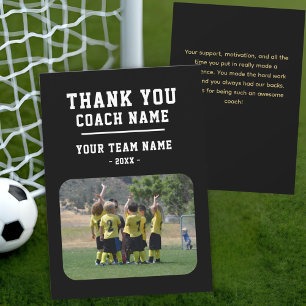 Remerciements Carte de remerciement pour l'entraîneur avec photo
