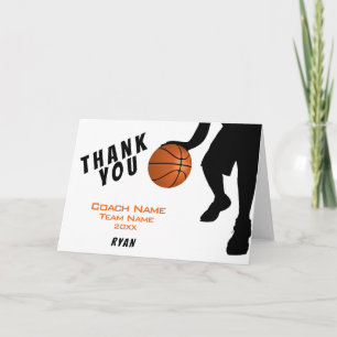 Remerciements Carte de remerciement pour l'entraîneur de basket-
