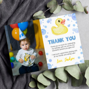 Remerciements Carte de remerciement pour photo d'anniversaire av