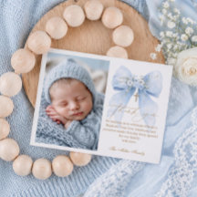 Carte de remerciement pour photo de baptême à l'ar