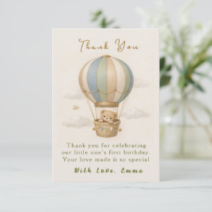 Remerciements Carte de remerciement pour un premier anniversaire