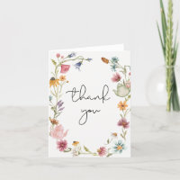 Carte de remerciement pour une fête du thé aux fle