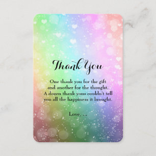 Remerciements Carte de remerciement Rainbow Lights Sparkle Sweet