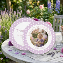 Carte de remerciement ronde pour le 1er anniversai