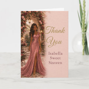 Remerciements Carte de remerciement Rose Garden Sweet Sixteen