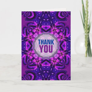 Remerciements Carte de remerciement rose violet TieDye Batik