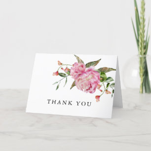 Remerciements Carte de remerciement rustique rose pour la fête d