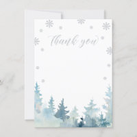 Carte de remerciement Silver Glitter Winter Wonder