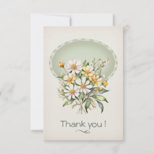 Remerciements Carte de remerciement simple, Daisy Day Wishes