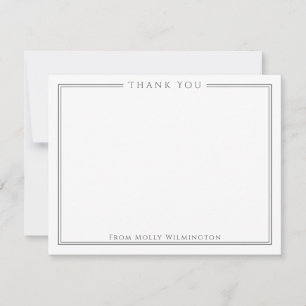 Remerciements Carte de Remerciement Simple Élégance Gris Foncé