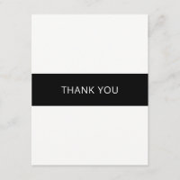 Carte de remerciement simple noir et blanc - plat