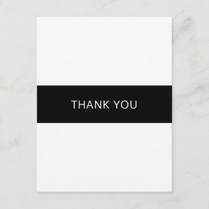 Remerciements Carte de remerciement simple noir et blanc - plat