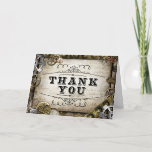 Remerciements carte de remerciement Steampunk