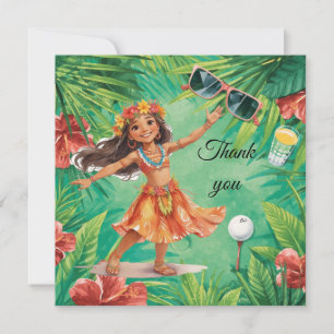 Remerciements Carte de remerciement sur le thème du golf à Hawaï