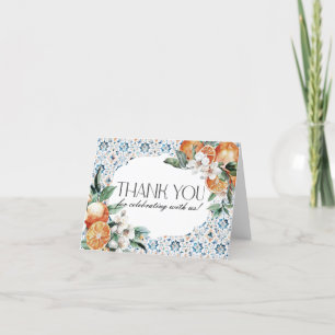 Remerciements Carte de remerciement Tuscany Tile Citrus Orange I