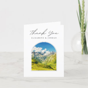 Remerciements Carte de remerciement vierge avec photo des Alpes