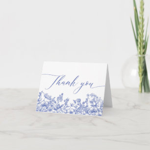 Remerciements Carte de remerciement vintage bleue florale pour m