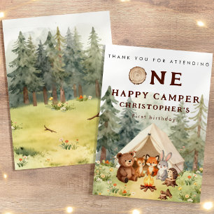 Remerciements Carte de remerciement Watercolor Happy Camper 1er